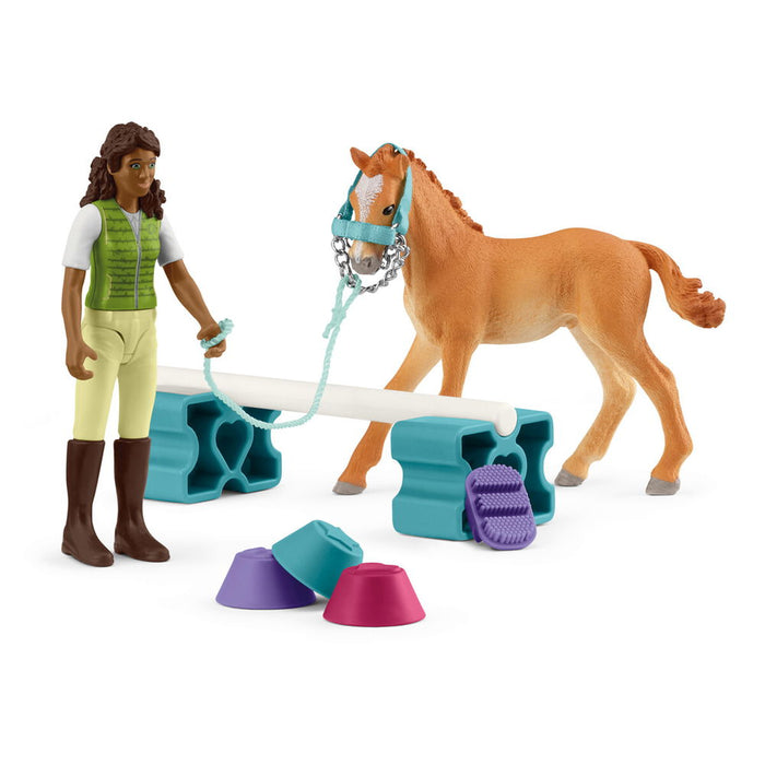 Schleich 42756 Pocket Set Training set for foal - Ennakkotilaus tuote!