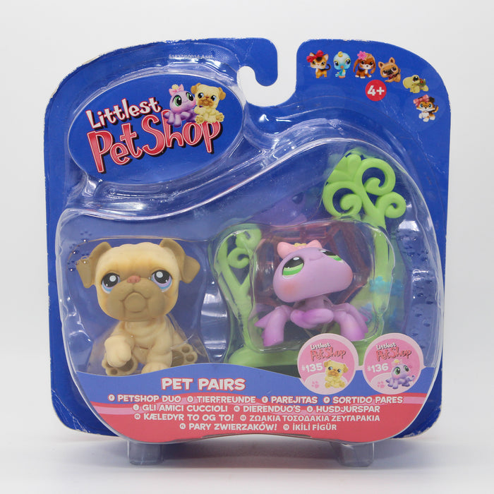 Littlest Petshop Bulldog #135 ja Hämähäkki #136