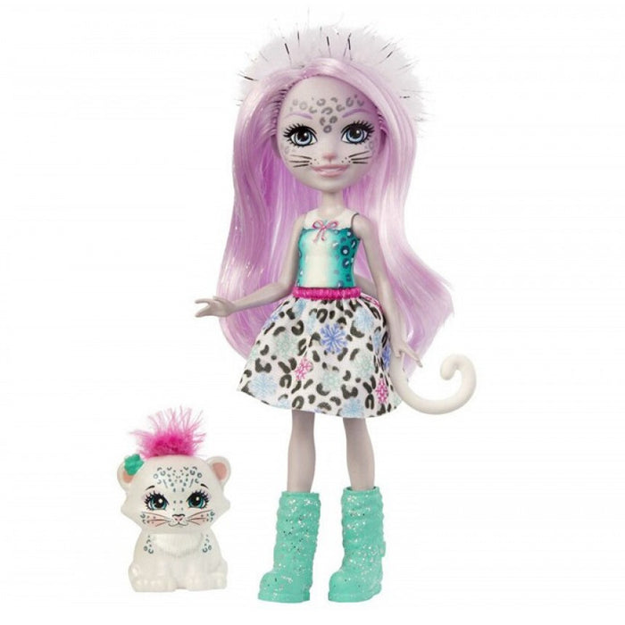 Enchantimals Sybil Snow Leopard nukke ja lemmikki