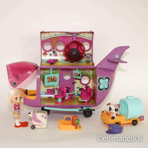 Littlest Petshop Jet Set Lentokone Blythe #B22 ja Bulldog