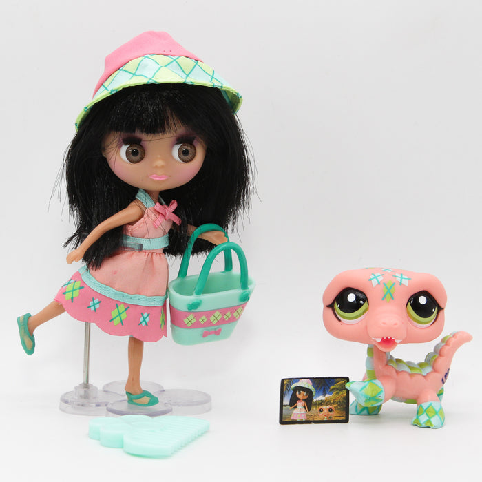 Littlest Petshop Blythe nukke B16 ja Krokotiili #1853